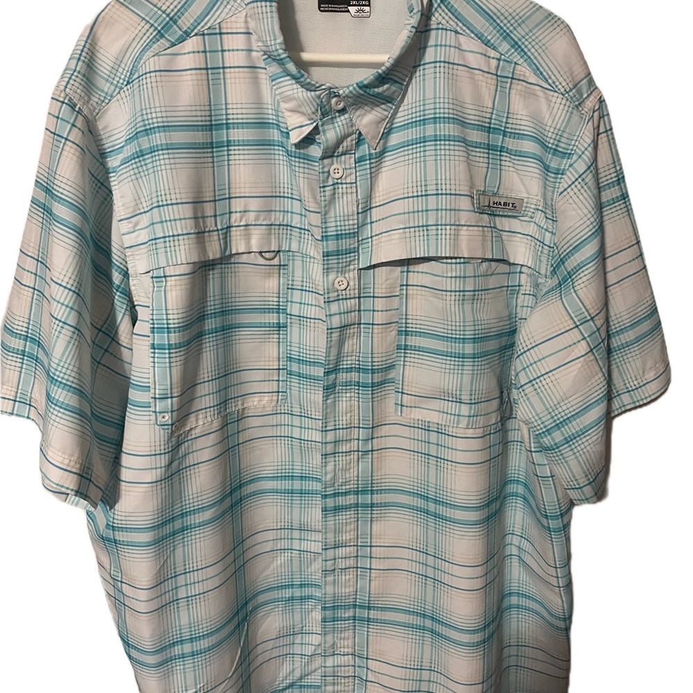 Habit Blue and White Casual Button Down Shirt